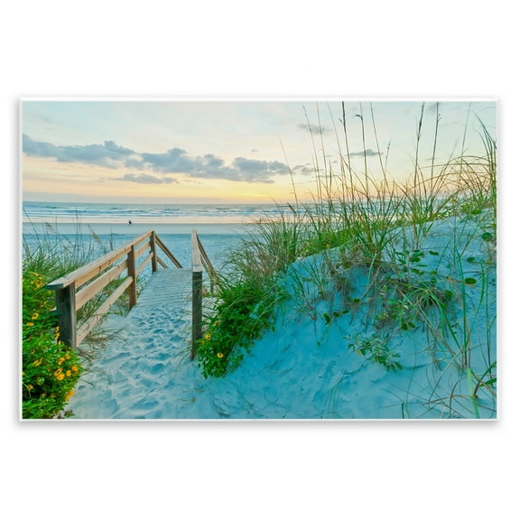 Stupell Industries Sandy Coast Footprints Nautical & Beach Photography Unframed Art Print Wall Art, 15 x 10
