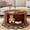 Walnut, variant on avobird 31.5" Round Coffee Table with Storage, Fluted Wood Accent Center Table with 360° Curved Sliding Door & Adjustable Footpads for Living Room, White