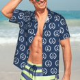 thumbnail image 3 of Fotbe Navy Nautical Hawaiian Shirt for Men Unisex Summer Beach Casual Short Sleeve Cotton Linen Button Down Shirts-X-Large, 3 of 5