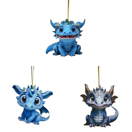 

3PCS Christmas Decorations 2D Adorable Flying Dragon Baby Christmas Ornament Unique Shape And Charming Design To Add A Touch Of Magic And Sparkle To Your Holiday Decorations
