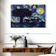 thumbnail image 3 of Elephant Stock Elephant Family Starry Night Wall Art - Horizontal Canvas Wall Art - Living Room Wall Decor - Animal Canvas - Black And Blue Decor - 39" x 26", 3 of 8