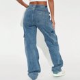 thumbnail image 4 of Women's High Waist Washed Straight Leg Jeans, Fashion Versatile Denim Pants for Women, Non Stretch Classic Fit Jeans, Casual Everyday Wear,Light Blue,XL, 4 of 7