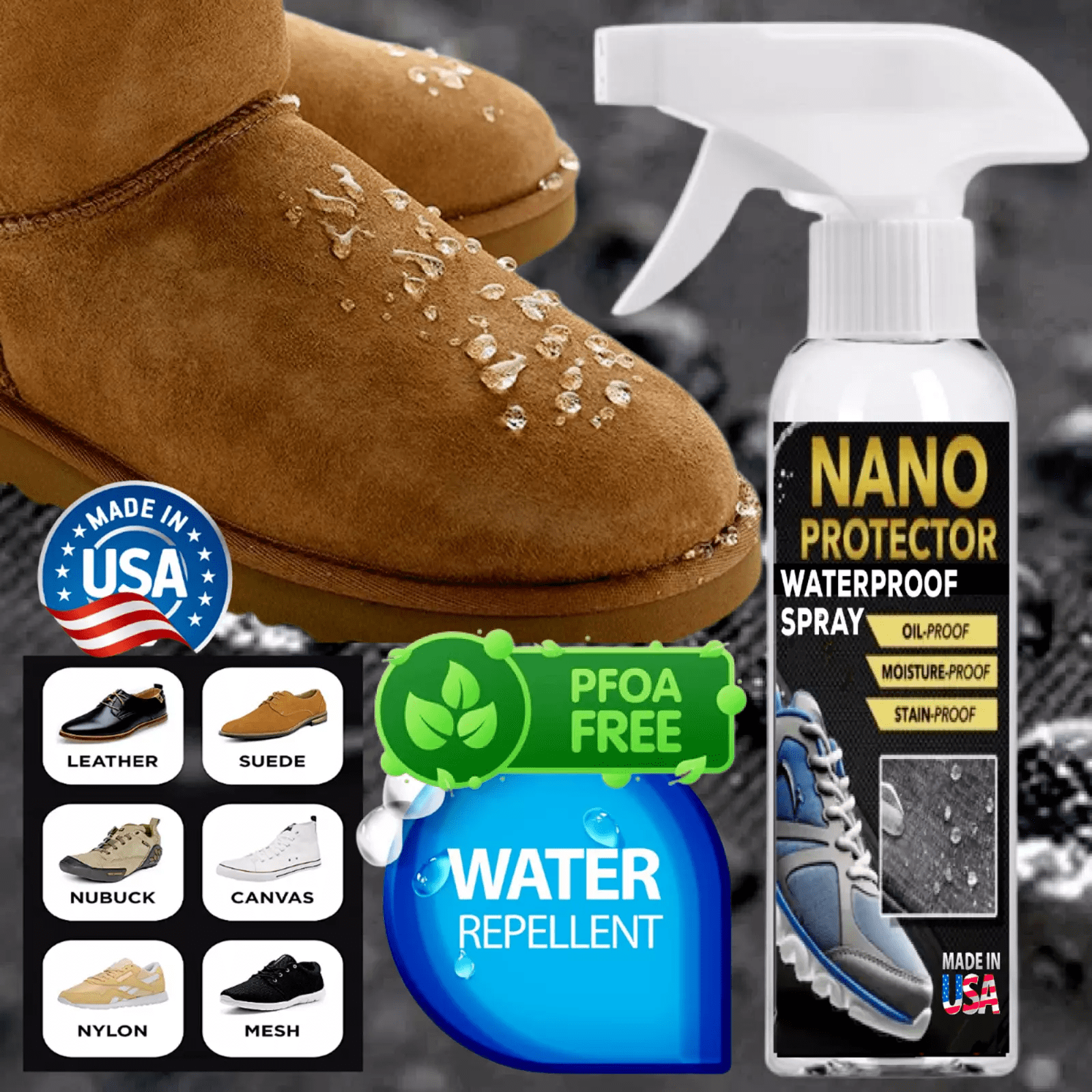 Supermaxx Ceramic Coatings Water Repellent Spray, Leather Boots, Clear, 1 Pack