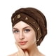 thumbnail image 2 of Gorro turbante trenzado con cuentas para mujer: elegante gorro con pañuelo para mujeres musulmanas o embarazadas, cubre el cabello con un elástico suave, apto para todas las estaciones, 2 of 4