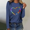 thumbnail image 2 of Wycnly Valentines Day Shirt Spring Tops for Women Loose Long Sleeve Round Neck Casual Pullover Blouses Valentines Trendy Dog Paws Heart Print Tshirts Weekly, 2 of 5