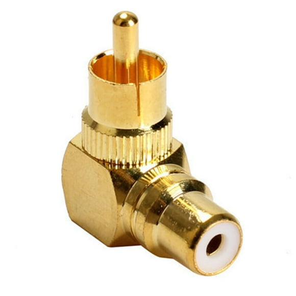 RCA Male to Female Connector Plug RCA Right Angle Adaptor Copper Audio Connector