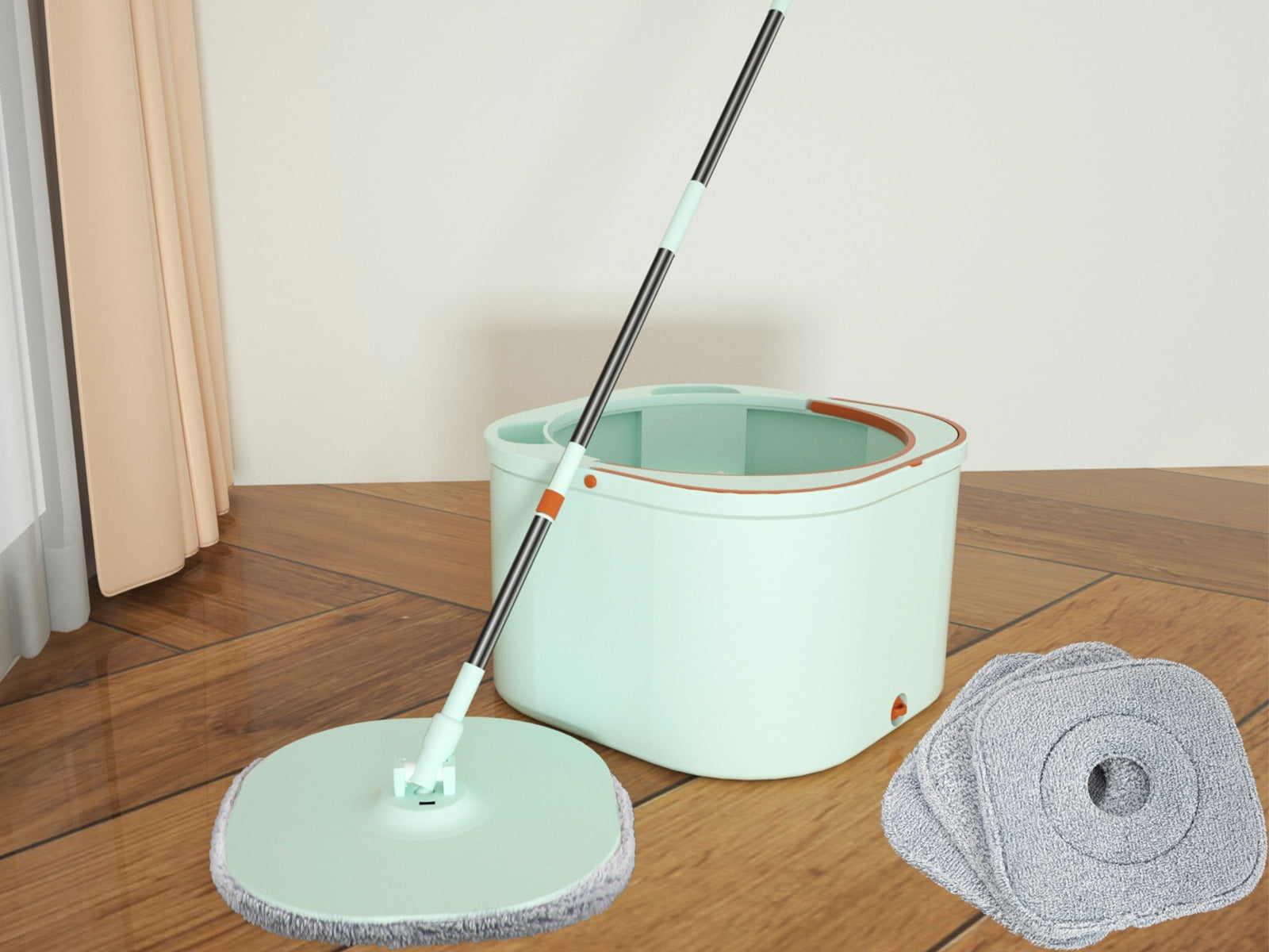 OTTARO Spin Mop and Bucket with Self Separation Dirty and Clean Water