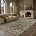 thumbnail image 3 of BERTHMEER 9’x12' Large Vintage Area Rugs Clearance for Living Room Bedroom Office Dining Room Farmhouse Golden Brown Oriental Rugs Non Slip Traditional Distressed Rugs, 3 of 10