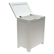 Redmon Contemporary Country Collection Laundry Hamper, White