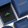 thumbnail image 5 of Gem Stone King 925 Silver and 10K Yellow Gold Green Nano Emerald and Blue Diamond Engagement Ring for Women | 1.29 Cttw | Oval 8X6MM | Gemstone May Birthstone | Size 9, 5 of 6