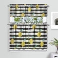 thumbnail image 4 of Yellow Fruit Print Kitchen Curtains - 3 Piece Set with Valance, Retro Lemon Lover Design for Modern Homes, 4 of 6