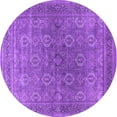 thumbnail image 1 of Ahgly Company Indoor Round Oriental Purple Industrial Area Rugs, 5' Round, 1 of 4