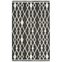 SAFAVIEH Micro-Loop Donella Geometric Aztec Wool Area Rug, Charcoal/Ivory, 5' x 8'