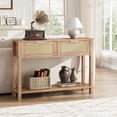 thumbnail image 4 of Yeshouse Mesa consola pequeña de madera con 2 cajones, mesa estrecha para recibidor o pasillo, ideal como mesa auxiliar para el sofá, 4 of 8