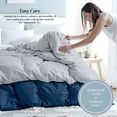 thumbnail image 6 of ROYALE LINENS Reversible Comforter - Twin Size Duvet Insert - All Season Soft Quilted Comforters with 8 Corner Tabs - Down Alternative Bedding Comforter - Duvet Insert (Navy/Silver, Twin 64"x84"), 6 of 9