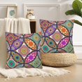thumbnail image 5 of Bohemian Pillow Covers 18"x18",Ethnic Vintage Flower,Set of 2 Throw Pillow Covers,Farmhouse Pillow Cases Decorative for Home Couch Sofa, 5 of 6
