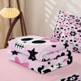 thumbnail image 5 of Manfei Funny Halloween Skull Zipper Twin Comforter Sets with Fitted Sheet and 2 Pillowcases,Pink Coquette Bowknot Zipper Bedding Set,Pink Reversible,4-Piece, 5 of 7