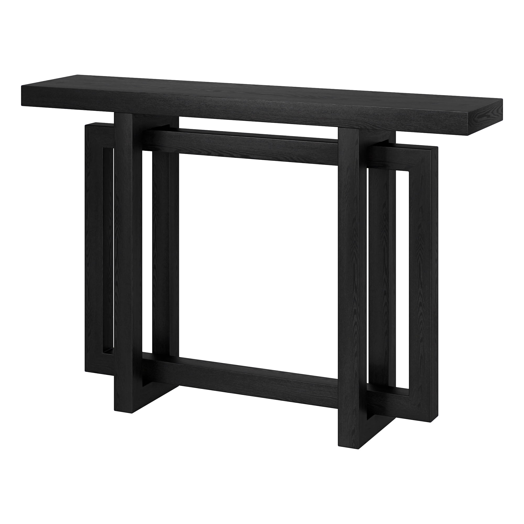 Evelyn&Zoe Modern/Contemporary 44" Wide Black Grain Console Table