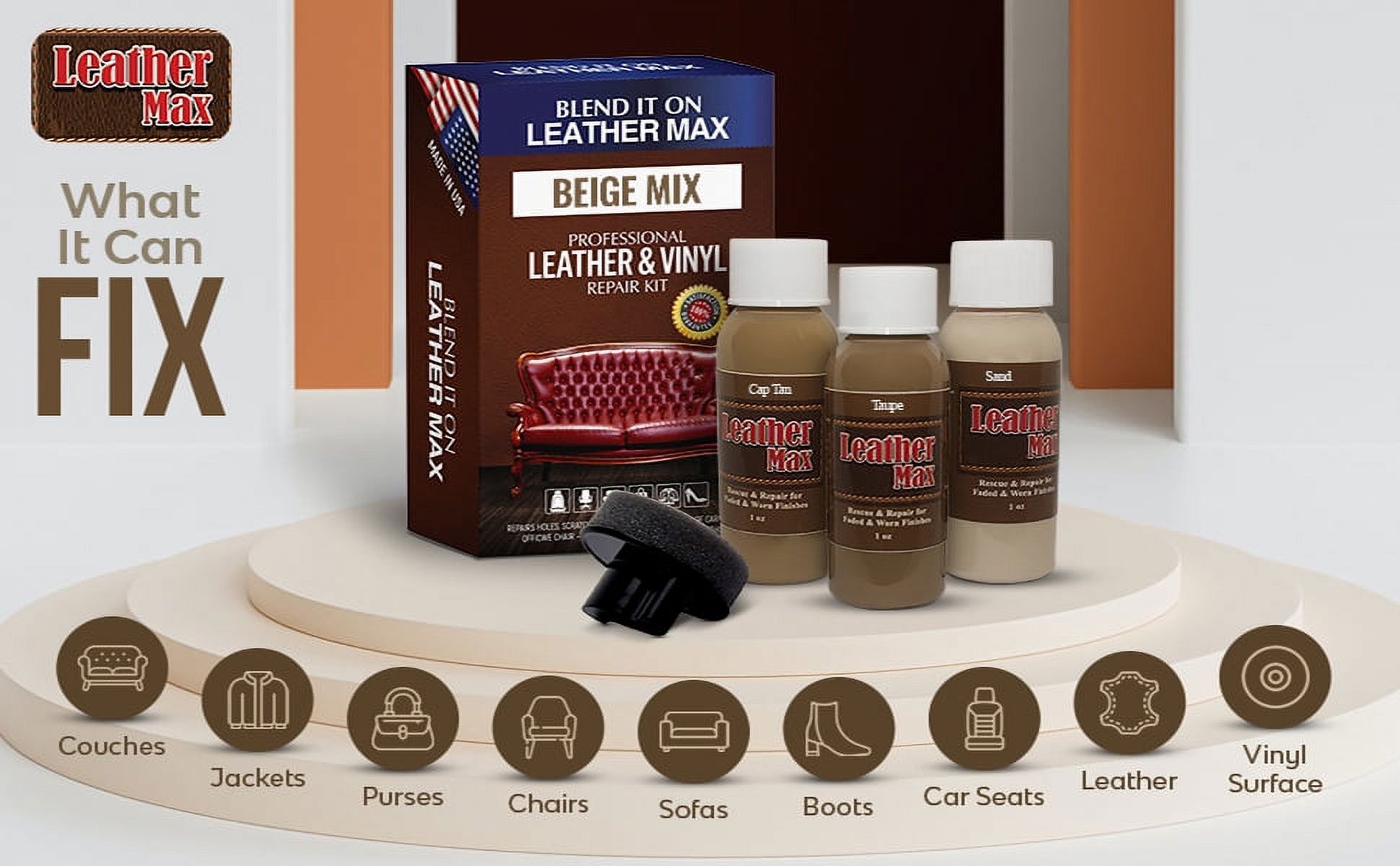 Blend It On Leather Repair and Refinish for Handbags/Shoes/Boots/Jackets/Leather Max (Beige Mix) - image 5 of 8