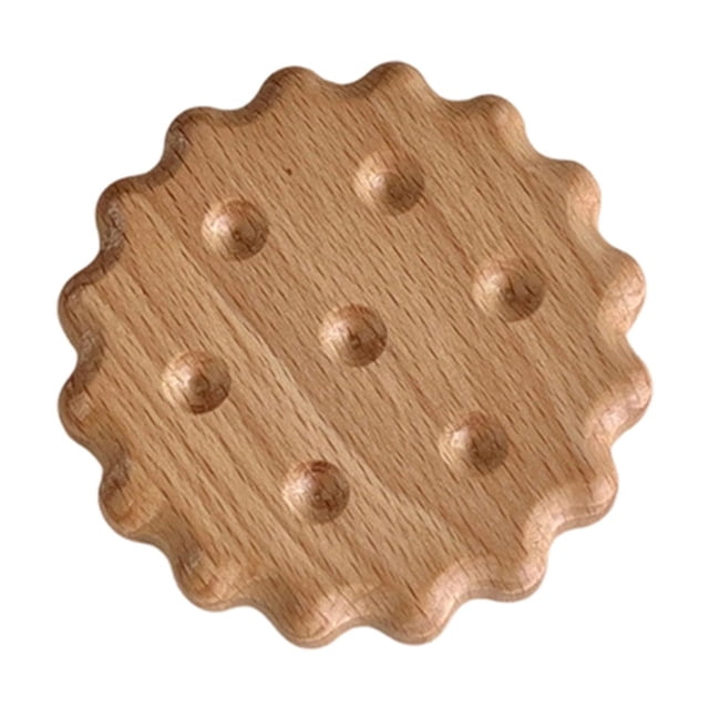 Solid Wood Biscuit Shaped Coaster for Hot Cups, Heat Insulating Mat for Dining Table, Home Kitchen Decor
