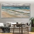 thumbnail image 4 of Large Sea Abstract Painting Seascape Oil Painting Abstract Seascape Large Wall Art Beach Art Blue Ocean Painting Brown Canvas Art,Unstretched,Frameless,(61*122cm)24*48Inches, 4 of 5