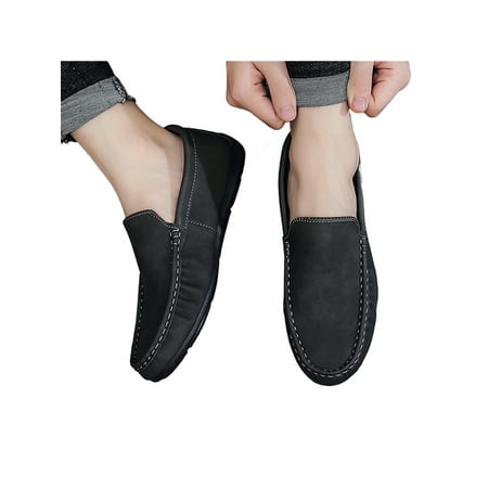 

SIMANLAN Men Loafers Slip On Flats Comfort Casual Shoes Business Lightweight Boat Shoe Wedding Classic Penny Loafer Gray 5.5