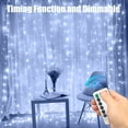thumbnail image 4 of 9.8ft x 9.8ft Window Curtain Fairy Lights, 300 LED Twinkle Lights with Hooks, USB Powered LED Curtain Lights with 8 Modes, Curtain Hanging Lights for Home Bedroom Wedding Party Decor, White, 4 of 10