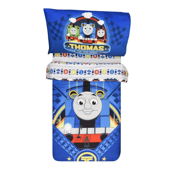 Ensemble de literie pour tout-petit 3 pièces, Thomas The Tank, comprend une couette réversible, un drap-housse, une taie d'oreiller