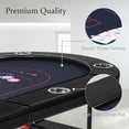 thumbnail image 2 of RayChee 8 Player Foldable Poker Table, Folding Texas Holdem Table, Portable Casino Table for Game Room with Padded Rails and Cup Holders (Black, 71 inch), 2 of 9