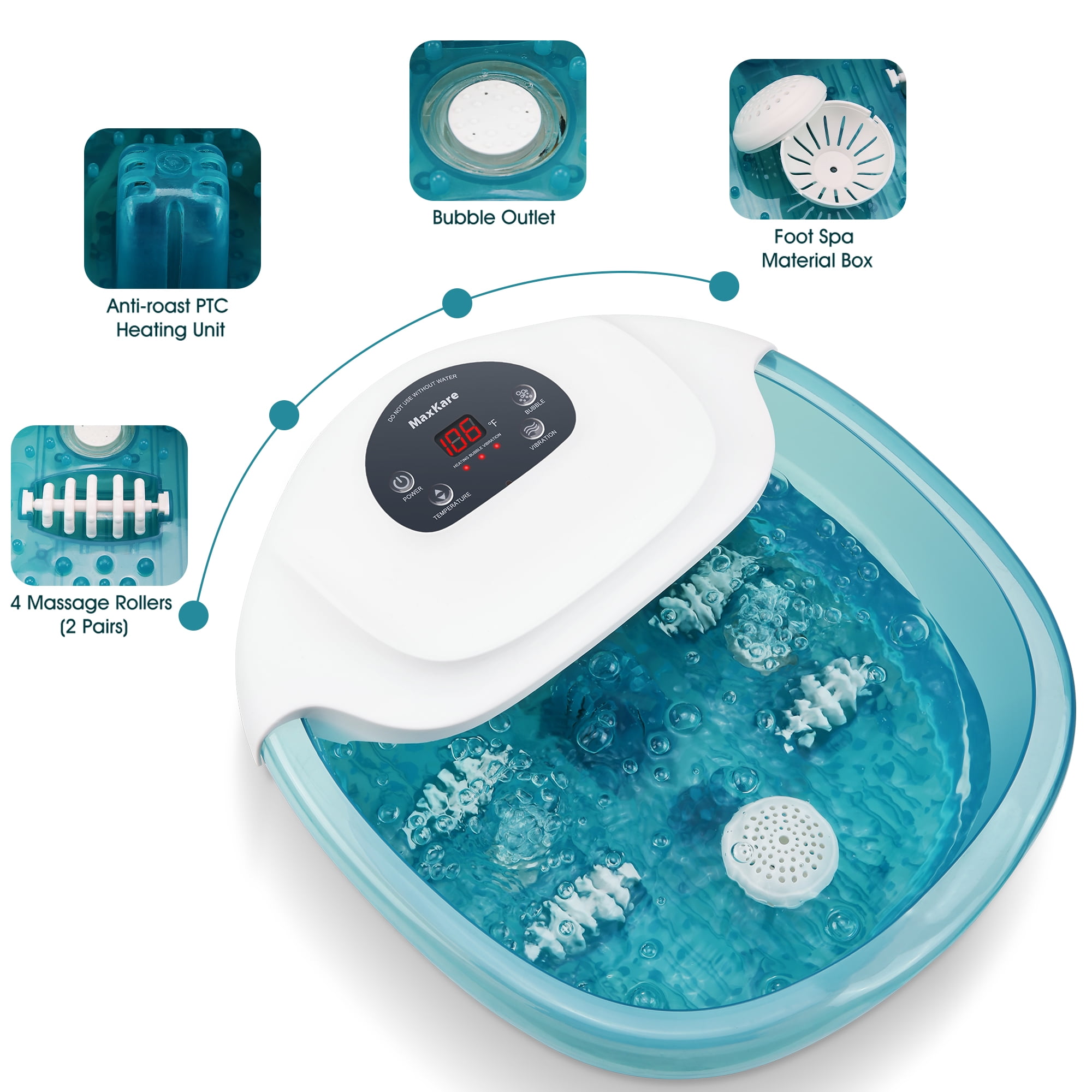 foot spa bath massager with heat bubbles vibration Magnum Opus de Toy Joy main image 1