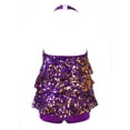 thumbnail image 2 of Aislor Kids Girls Halter Ruffles Sequins Gymnastics Leotard Tutu Skirted for Modern Jazz Ballet, 2 of 7