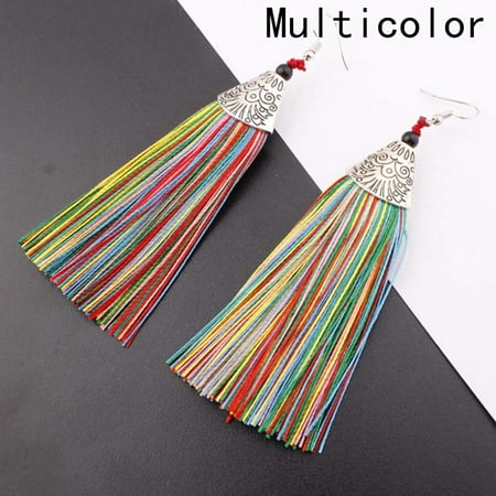 AkoaDa Vintage Ethnic Long Tassel Earrings Women Fashion Brand Jewelry Geometric Alloy Plating Dangle Drop Earrings