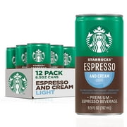 Starbucks Doubleshot Espresso & Cream Light Premium Iced Coffee Drink, 6.5 fl oz Cans, 12 Count