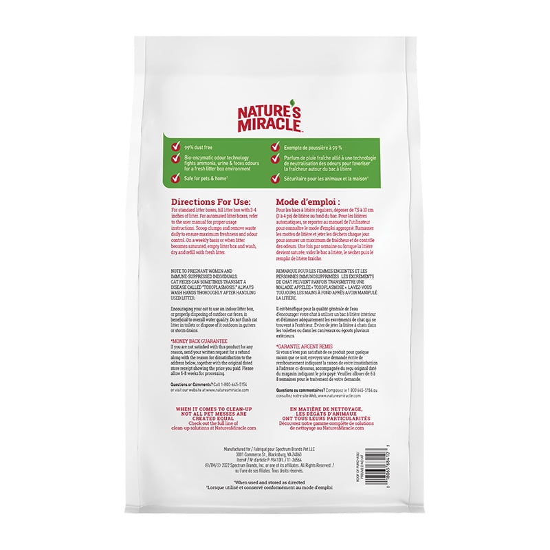 Nature’s Miracle Intense Defense Odor Control Litter, 40 Pounds, Odor Control, Fast-Clumping Litter For Multi-Cat Households