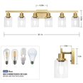 thumbnail image 3 of Lámpara de tocador de baño DIKAIDA, 6 luces, 96,8 cm, oro cepillado, 3 of 9