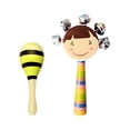 thumbnail image 3 of 2x sonajero de madera para bebé, instrumento de percusión para niños, juego de coordinación mano-ojo, conjunto de instrumentos musicales para niños Estilo A, 3 of 9