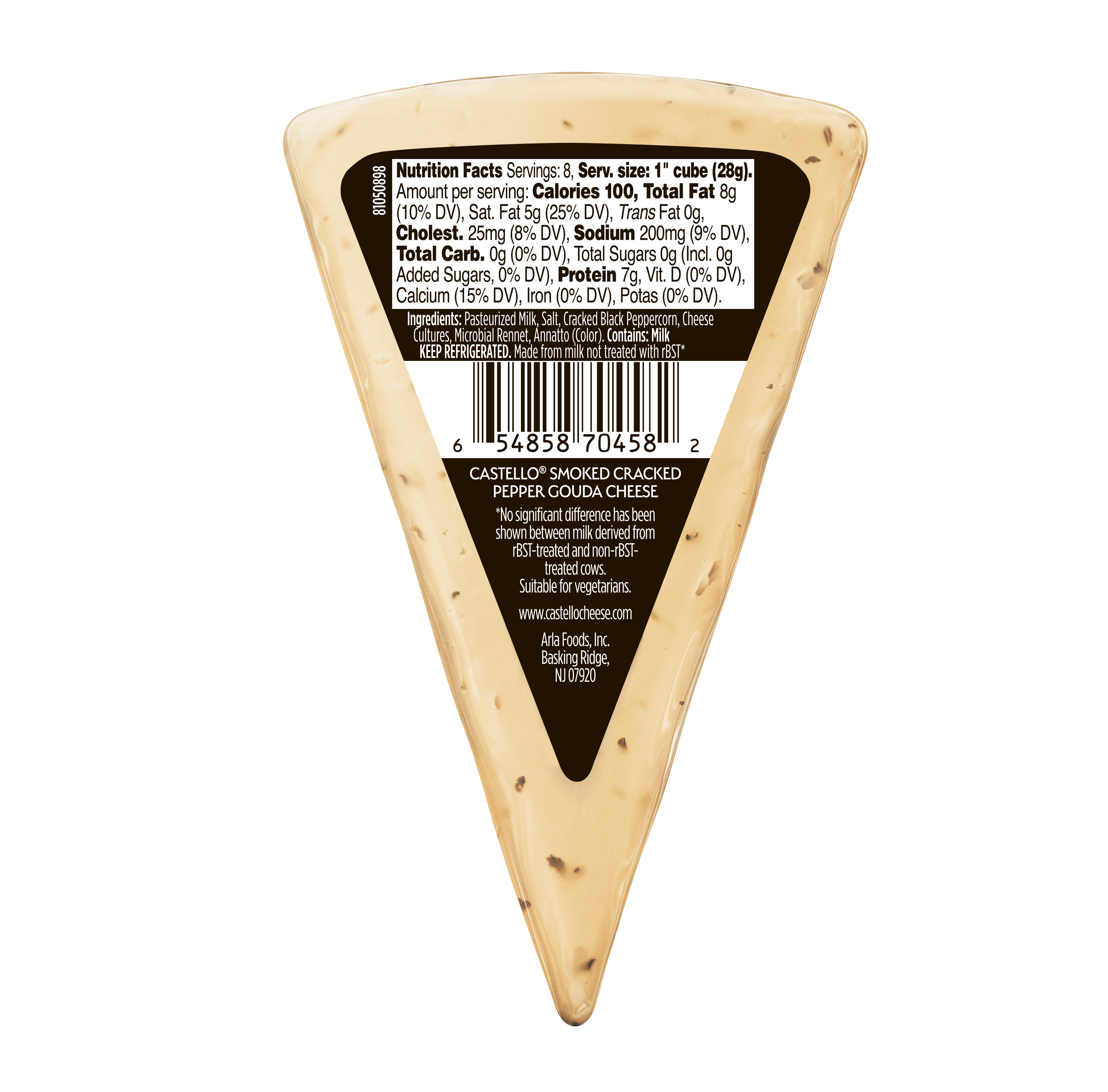 Castello Gourmet Smoked Cracked Pepper Gouda Cheese 8 oz Wedge