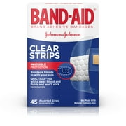 Band-Aid Brand Clear Strips Discreet Bandages Assorted Sizes, 45 ct