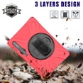 thumbnail image 6 of Dteck Case for Samsung Galaxy S7 11" SM-T870/T875 2020 Released 11-inch,360 Rotatable Kickstand Rubber Heavy Duty Drop Protection Shield Cover Handstrap Palmstrap Hard Shockproof Case,Red, 6 of 7
