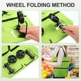 thumbnail image 4 of Uxcell Folding Shopping Bag with Wheels 66lb Reusable Collapsible Grocery Cart Foldable Trolley Bag Pink, 4 of 6