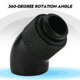 thumbnail image 2 of TOPINCN G1/4  Thread 45 Degree Bend Angle Rotary Fitting Adapter for CPU Water Cooling Black, Rotary Fitting, Thread Rotary Adapter, 2 of 8