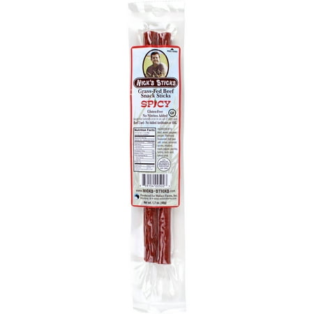 Nicks Sticks Snack Beef Stx Spcy Grass,1.7Oz (Pack Of 25)