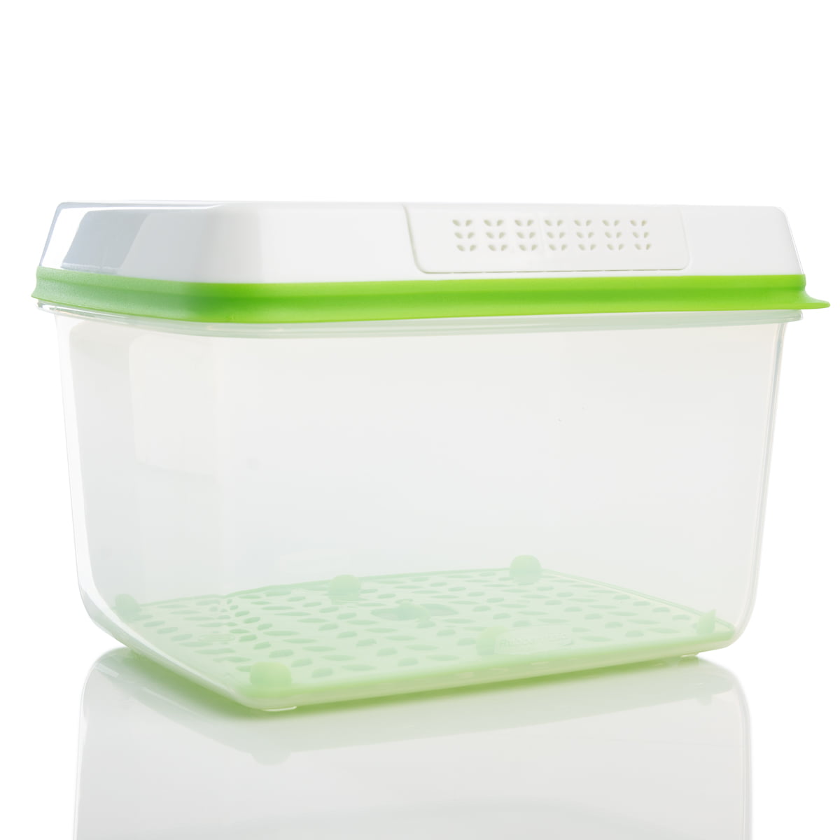 Rubbermaid Fresh Works Produce Saver Large Rectangle Food Storage Container  - Clear/Green, 17.3 c - Gerbes Super Markets