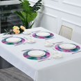 thumbnail image 5 of 15.4" Round Placemat Set of 4 Polyester Fabric Place Mats Non-Slip Dining Kitchen Table Mats for Kitchen Party Decor Pink and Teal Tie-dye, 5 of 5