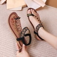 thumbnail image 5 of Mepaouo Womens Sandals Comfortable Bohemian Beaded Dressy Flip Flops Elastic Ankle Strap Slip on Shoes, 5 of 6