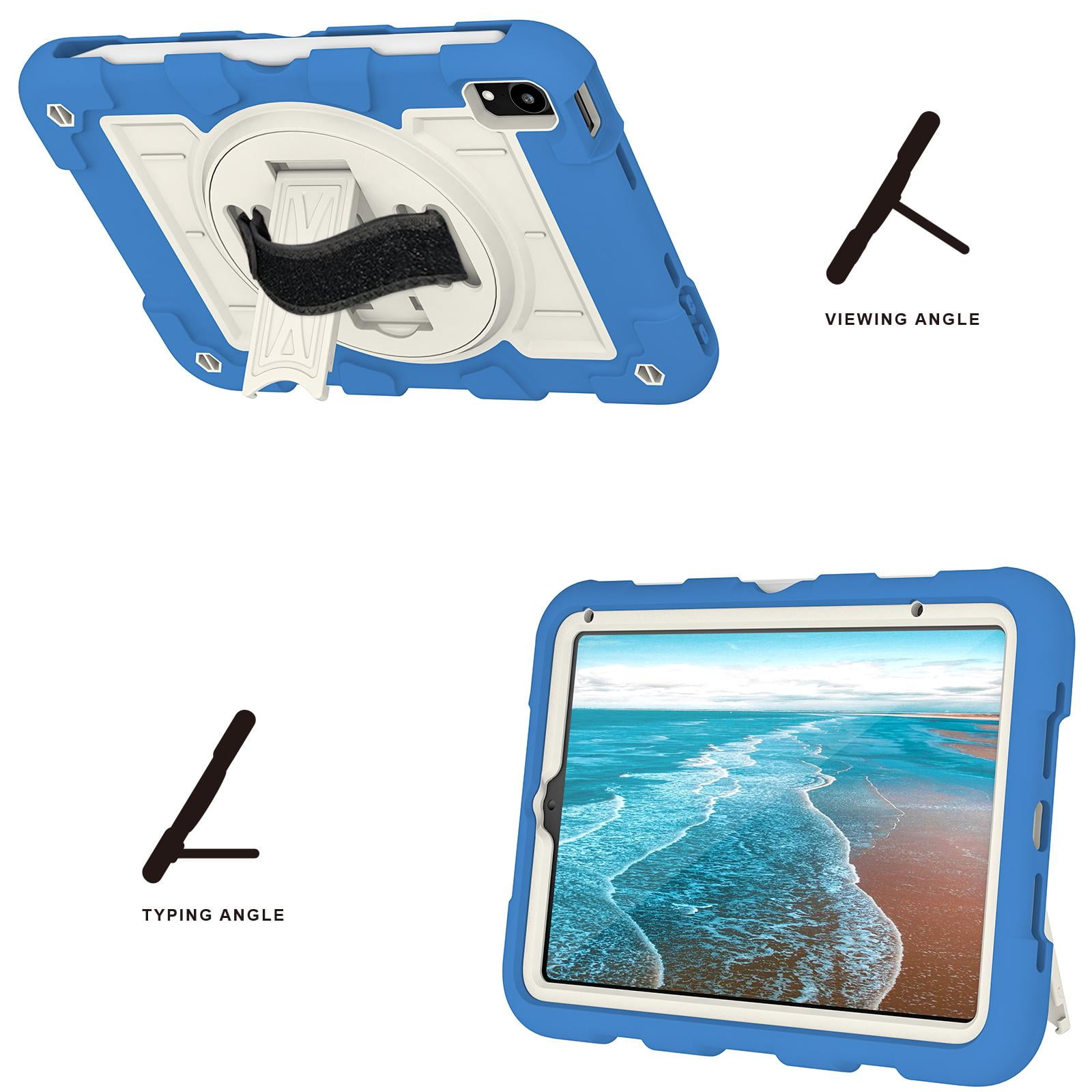 TECH CIRCLE for Apple iPad Mini (A17 Pro/A15) 7th/6th Generation Case 8.3-Inch (2024/2021 Release), Durable Shockproof Protective Back Cover Case with Kickstand /Hand Strap /Shoulder Strap, Blue