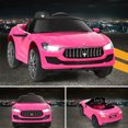 thumbnail image 4 of Gymax 12V Maserati Licensed Kids Ride on Car w/ RC Remote Control Led Lights MP3 Pink, 4 of 10