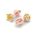 thumbnail image 2 of Clara Pucci 0.5Ct Yellow Round Cut VVS1 Screw Back Stud 14k Solid hypoallergenic Gold Designer Earrings For April, 2 of 7