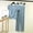 Light Blue, variant on Blmnix Modal Pajamas Womens Pajama Plus Size Pajamas Sleepwear Sets Sleepwear Short Sleeve Full Crew Neck Beige Wide-Leg Cotton Pajamas for Women,XXL