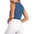 thumbnail image 3 of CHALCO INSPIRE CHIC Chaleco de Mezclilla para Mujer Y2K Cuello en V Sin Mangas Botón Abajo Chaleco Corto XS Azul, 3 of 6